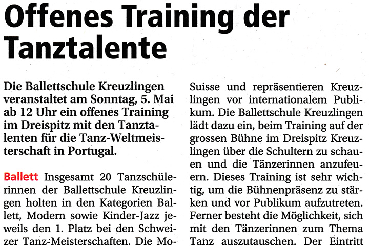 Bericht zur offenen Probe für die Tanz-Weltmeisterschaft in Portugal